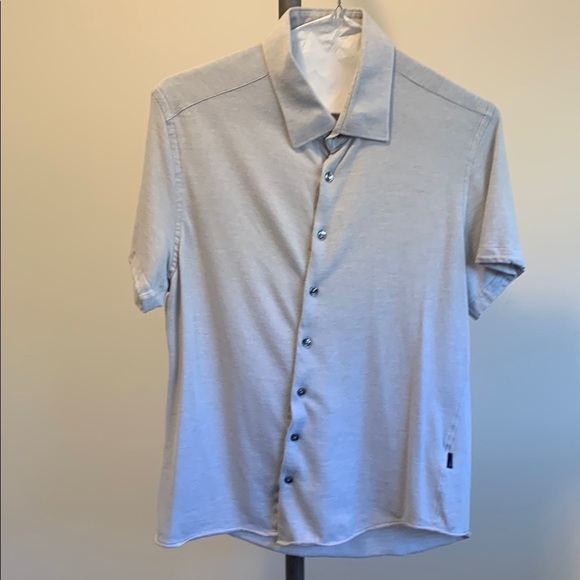 Stone Rose Light Gray Short Sleeve Shirt - Picture 1 of 7